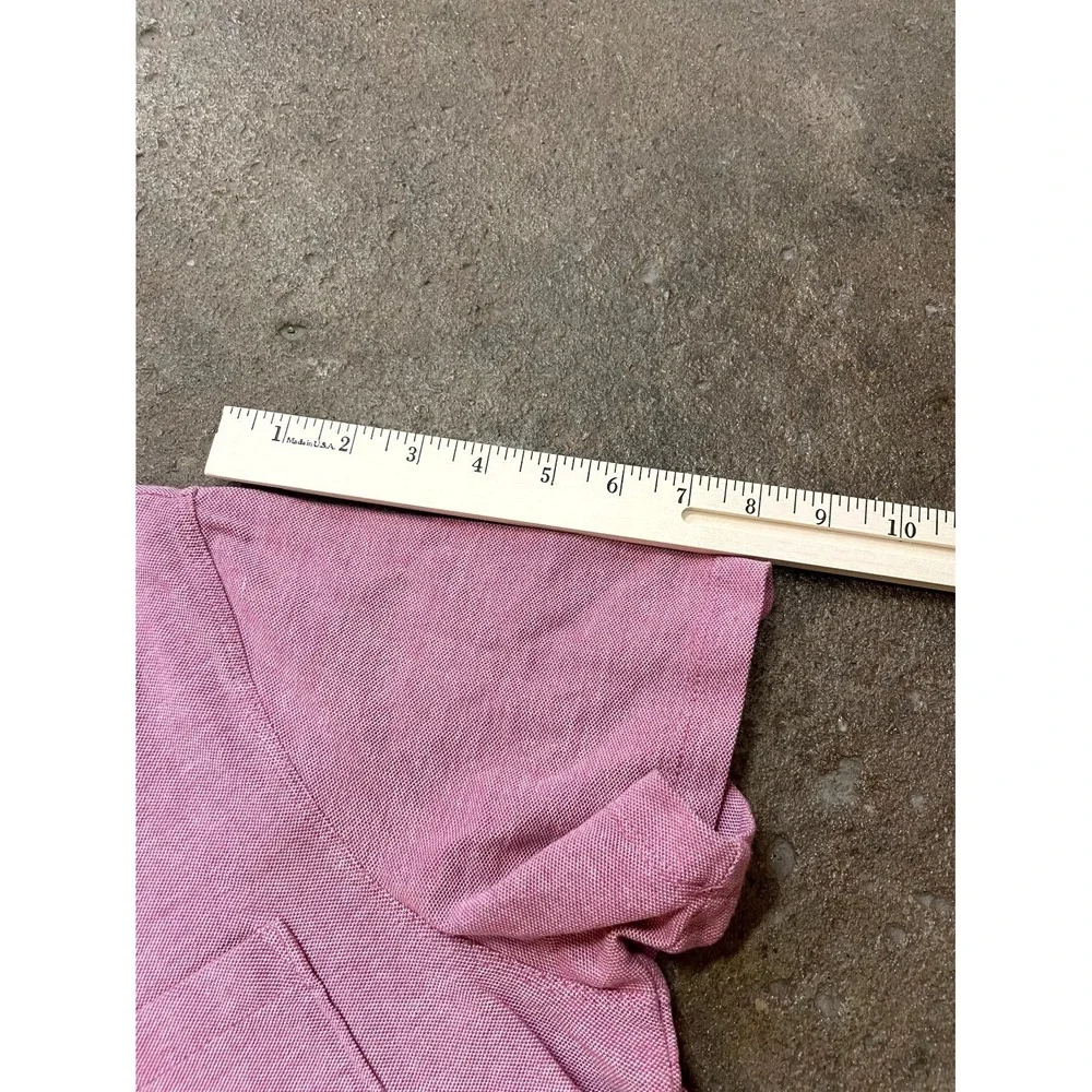 Banana Republic Polo‎ Shirt Mens Medium Pink Cotton 1/4 Button Performance Golf